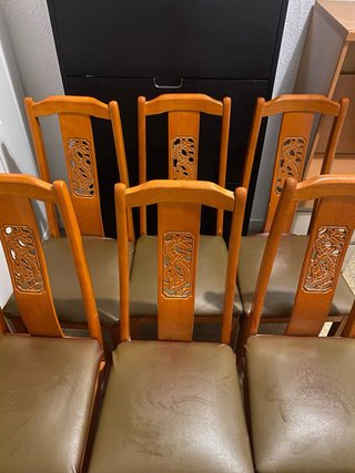 Juego de 6 sillas de comedor de madera