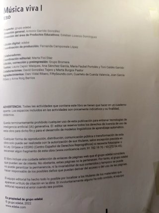 Libro Música 1º ESO Ed. edebé