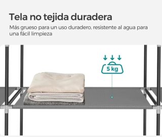 Armario Ropero Tela Desmontable Gris Nuevo