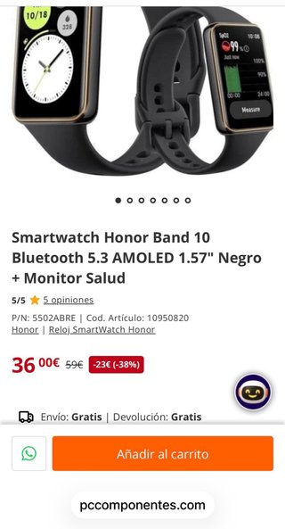 Honor Band 10 Negro