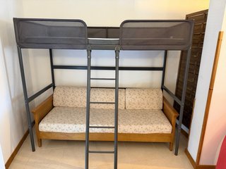 Cama alta 90x200 cm + colchón 120