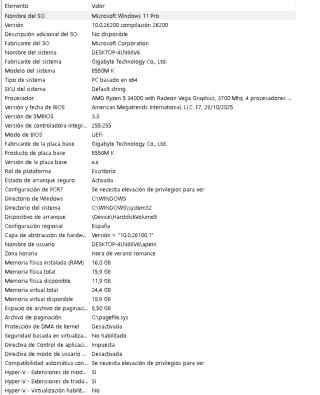PC Sobremesa/ordenador de sobremesa