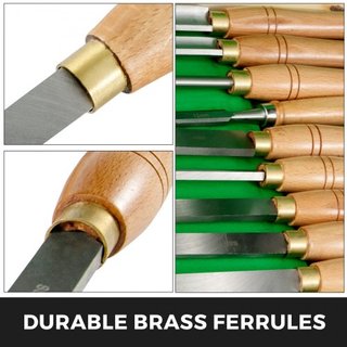 Cincel de Torno de Madera de 8 Piezas, Cincel de Torno de Madera, Cuchillas de Acero HSS para Corte y Tallado, Herramientas de Torneado de Madera, Juego de Cinceles de Torno para Almacenamiento, p...