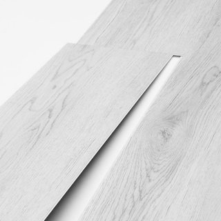 Baldosas de Vinilo Interconectables 1220 X 185 mm, 10 Baldosas de 5.5mm de Grosor que se Encajan, Suelo de Grano de Madera Gris Claro para DIY en Cocina, Comedor, Dormitorios y Baños, Fácil para D...
