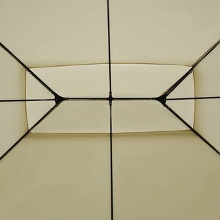 Gazebo da Giardino 3x4 M con Tende e Tetto a 2 Livelli in Acciaio e Poliestere, Bianco Crema