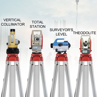 Trípode de Aluminio de 1.65M + Varilla de Nivel Láser Dumpy de 5M y 5 Secciones para Nivel Láser Rotativo
