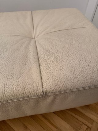 Puff cuero Roche Bobois beige