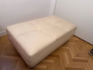 Puff cuero Roche Bobois beige