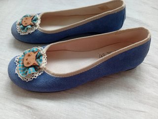 Bailarinas ante.Diseño exclusivo gato.Loiba.Nuevas