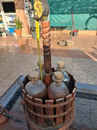 Botellero Prensa simulada Decorativo Madera