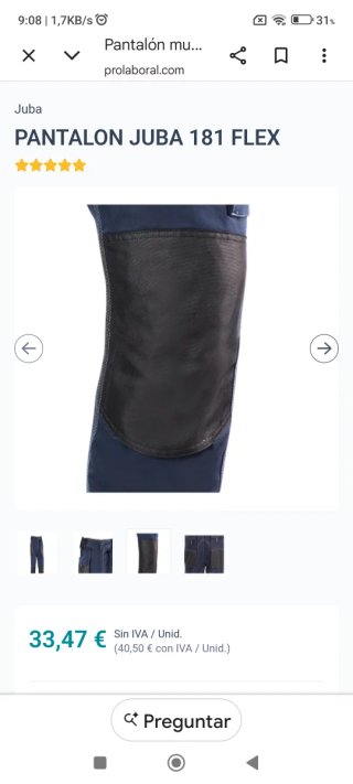 Pantalón trabajo Juba Flex
