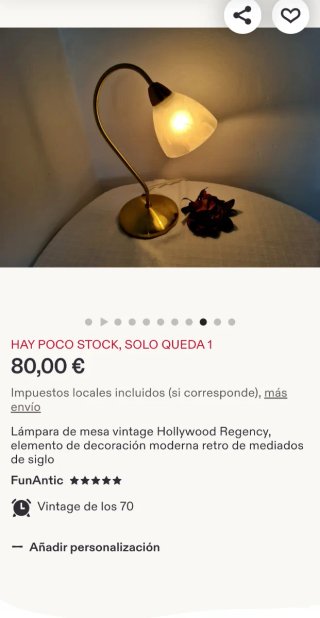 Lámpara de mesa EGLO estilo "Hollywood Regency"