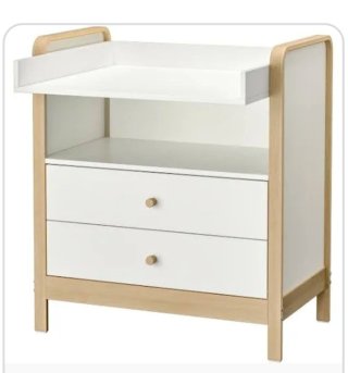 Cambiador Cómoda Madera y Blanco