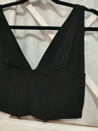Top Stradivarius Negro Talla S