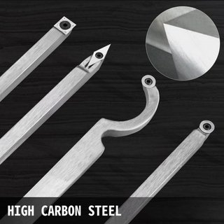 Herramientas de Torneado de Madera para Torno Set de 4 Piezas, Herramientas de Torno de Carburo con Cortadores en Forma de Diamante, Redondos, Cuadrados, Cinceles de Torno con Mangos de Agarre Cóm...