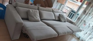 Sofá 3 plazas beige tela