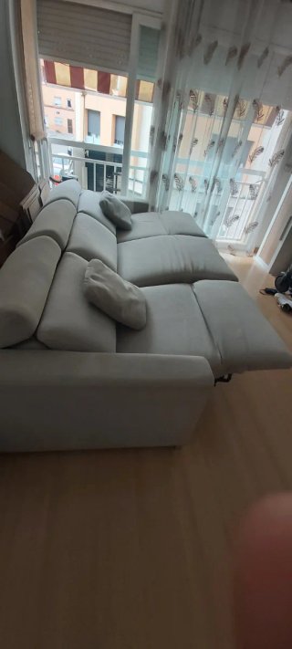 Sofá 3 plazas beige tela