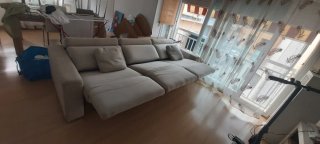 Sofá 3 plazas beige tela