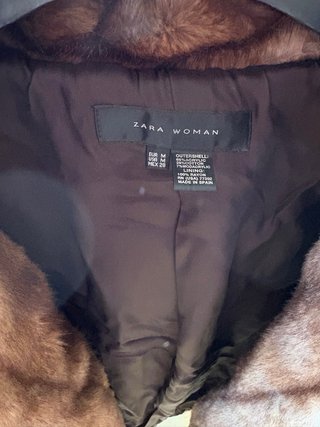 Abrigo pelo sintético Zara Woman Marrón Talla M