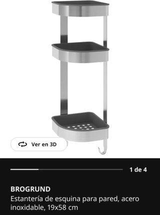 Estantería Esquina Ducha IKEA BROGRUND