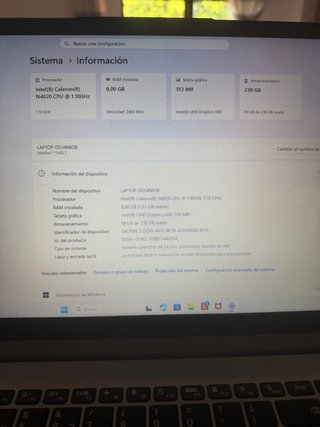 Portátil Lenovo 15.7 Plata