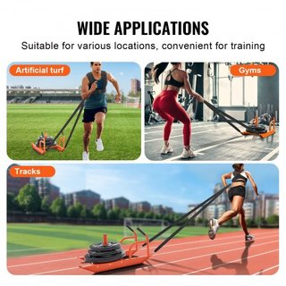 Trineo de Entrenamiento de Peso, Trineo de Fuerza y Velocidad para Fitness con Mango, Equipo de Entrenamiento de Acero para Ejercicio Atlético y Mejora de Velocidad, Adecuado para Placas de Peso d...