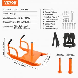 Trineo de Entrenamiento de Peso, Trineo de Fuerza y Velocidad para Fitness con Mango, Equipo de Entrenamiento de Acero para Ejercicio Atlético y Mejora de Velocidad, Adecuado para Placas de Peso d...