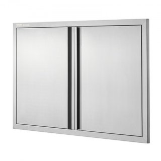 Puerta de Acceso para BBQ, Puerta Doble para Cocina Exterior de 914x610 mm, Puerta de Montaje Flush de Acero Inoxidable, Puerta Vertical de Pared con Mangos Rehundidos, para Isla de BBQ, Estación ...