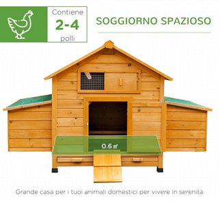 Gallinero Caja para Gallinas Impermeable de Jardín en Madera 150X100X96.5 Cm