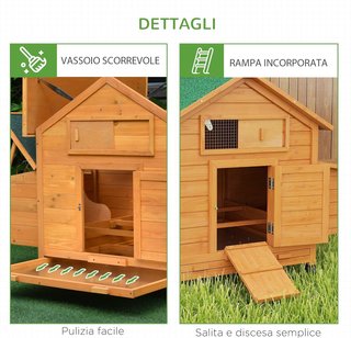 Gallinero Caja para Gallinas Impermeable de Jardín en Madera 150X100X96.5 Cm