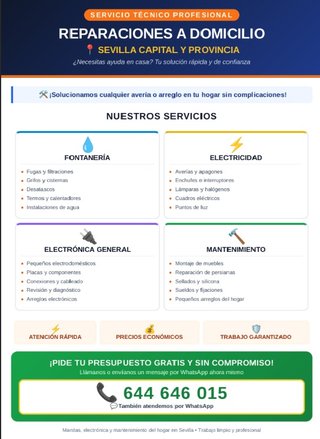 Reparaciones a domicilio en Sevilla y Aljarafe
