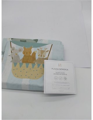 Pirinins Funda Nordica 100% Algodon Organico para Cuna Infantil de 60x120 cm Reversible - Prevenir Alergia - Ultra Suave - Colecció
