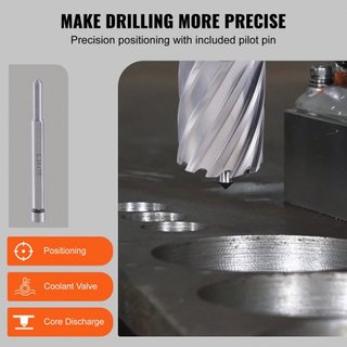 Juego de Cortadores Anulares, 6 piezas Brocas de Mag Drill con Shank Weldon, 2.5 cm de Profundidad de Corte, 1.27 a 1-2.7 cm de Diámetro de Corte, Acero de Alta Velocidad M2AL, con Pin Piloto y Es...