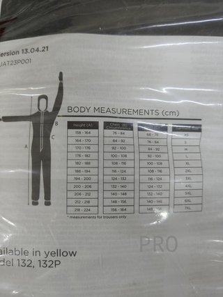 Mono de Trabajo Desechable, Protección Quimica