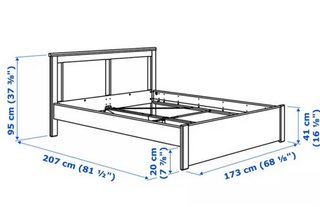 Cama Matrimonio Ikea Songesand Blanca con colchón