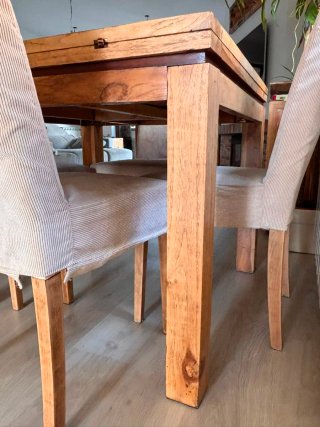 Conjunto Mesa comedor, recibidor y mueble auxiliar