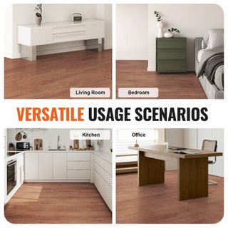 Azulejos de Vinilo Autoadhesivos 36 x 6 pulgadas, 36 Azulejos de 2.5mm de Grosor, Suelo de Madera de Grano Profundo para DIY en Cocina, Comedor, Dormitorios y Baños, Fácil para Decoración del Hogar