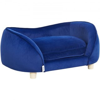 Sofá para Mascotas, Sofá para Perros de Tamaño Mediano y Gatos, Cama Sofá de Perro de Terciopelo Suave, Sofá para Gatos con Carga de 81 lbs, Azul Oscuro