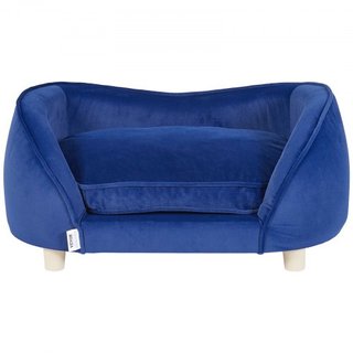 Sofá para Mascotas, Sofá para Perros de Tamaño Mediano y Gatos, Cama Sofá de Perro de Terciopelo Suave, Sofá para Gatos con Carga de 81 lbs, Azul Oscuro