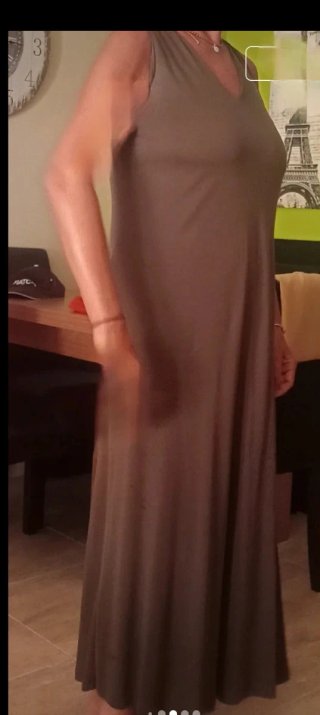 Vestido largo Massimo Dutti verde