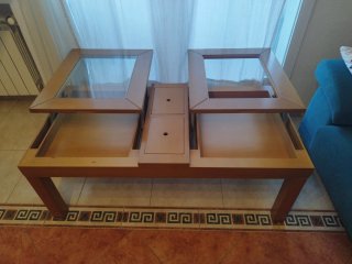 Mesa de centro madera y cristal