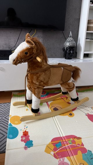 Caballo Mecedor Marrón y Blanco