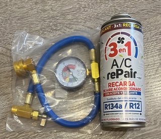 Kit Recarga A/C R134a/R12 con Manómetro