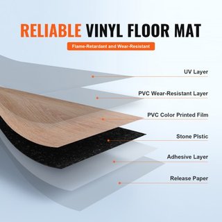 Azulejos de Vinilo Autoadhesivos 36 x 6 pulgadas, 36 Azulejos de 2.5mm de Grosor, Suelo de Madera Natural para DIY en Cocina, Comedor, Dormitorios y Baños, Fácil para Decoración del Hogar