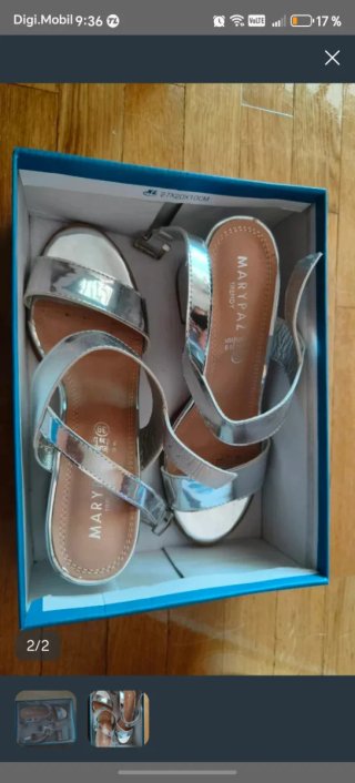Sandalias Marypaz Plata nuevas Talla 39