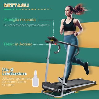 Cinta de Correr Plegable con Inclinación, Cinta de Correr Eléctrica Portátil con Pantalla LCD, Velocidad 1-10 Km/H, Ruedas, Asa, para Hogar, Casa y Oficina, Negro