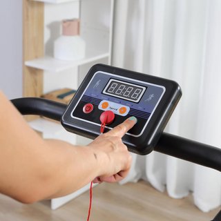 Cinta de Correr Plegable con Inclinación, Cinta de Correr Eléctrica Portátil con Pantalla LCD, Velocidad 1-10 Km/H, Ruedas, Asa, para Hogar, Casa y Oficina, Negro