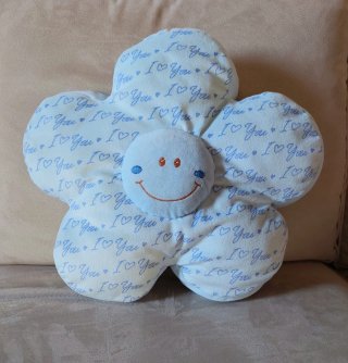 Cuscino a forma di fiore con faccina diam. 40 cm