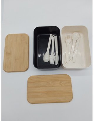 Fiambreras Bento - 2PCS 1000ml Bento Box per Bambini e Adulti con 3 Posate - Lunch Box Senza BPA e Lavabile in Lavastoviglie