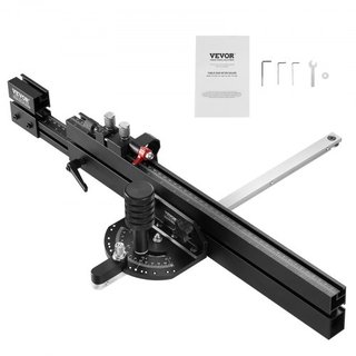 Medidor de Inglete de Precisión, Ranura Estándar 19 x 9.5 mm, Medidor de Inglete de Aleación de Aluminio para Sierra de Mesa con Graduación de 48-89 cm, 15 Paradas de Ángulo Ajustables con Émbolo ...